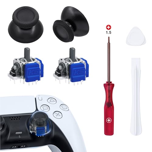 Mcbazel TMR Joystick Electromagnético de Repuesto para Mando PS5 DualSense, con Thumbsticks de Repuesto y Kit de Reparación, Anti-Drift