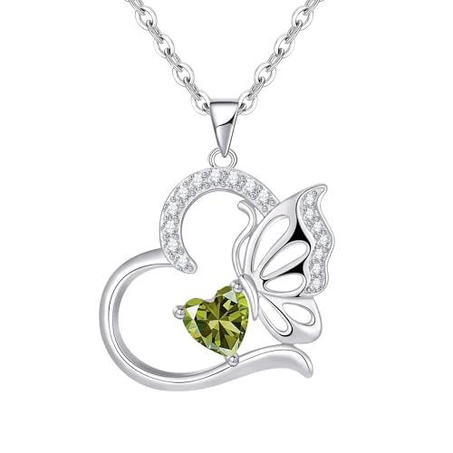 Colar mulher prata de lei 925 borboletas Birthstone pingente mulher colar coração presentes originais para mulher presente dia da mãe aniversário dia dos namorados Natal aniversário