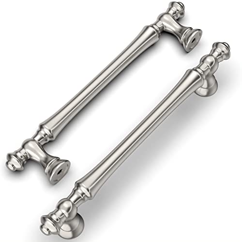 Amerdeco 10 peças puxadores cozinha puxador armário 128 mm, liga de zinco, acetinado escovado, para portas e gavetas, UK0017