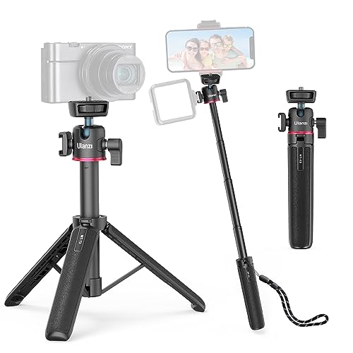 Mini tripé câmara 54 cm/21,6 pol, ULANZI MT-73 tripé de câmara pequeno com 1/4 '' Parafuso tripé de viagem, tripé de bolso compatível com câmara compacta