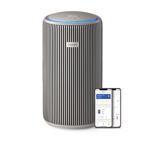 Philips PureProtect Série 3200: Purificador de ar inteligente, HEPA e filtro de carvão ativo, CADR 500 m³/h para 130 m², ultrasilencioso, captura 99,97% de alergénios, aplicação conectada (AC3210/12)