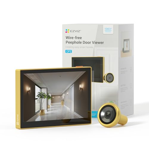 EZVIZ Máscara digital de porta com ecrã a cores de 4,3 polegadas câmara vídeo sem fios 1080P, visualização ao vivo de 146°, bateria recarregável de 2200 mAh, WiFi 2,4 GHz, sem deteção de movimento