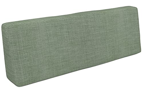 POKAR Almofada traseira 120 x 40 x 20/10 cm para europalês/europaletes, almofada para jardim ou terraço, espuma fria, confortável encosto para sofá de paletas DYI, interior e exterior, sem paletes,