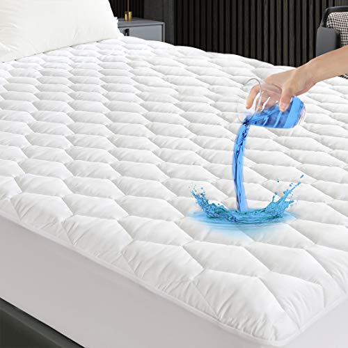 GRT Protetor de colchão acolchoado 120 x 200 cm, impermeável, cobertura de colchão respirável e certificado Oeko-Tex, capa para colchão alongada até 30 cm de profundidade (branco)