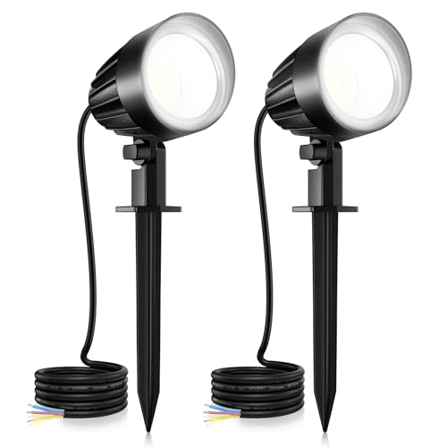 MEIKEE 2 peças projetor projetor de holofote exterior, 7 W Foco SMD LED 500 LM com luz branca fria 6500 K IP66 impermeável 85 ~ 265 V CA LED lâmpada iluminação decoração exterior para jardim relva