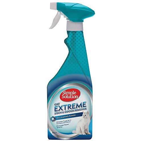 Simple Solution Extreme, removedor de manchas e antiodores para gatos, limpador enzimático com poder de limpeza 3X Pro-Bacteria - 4 x Pack (2 Ltr)