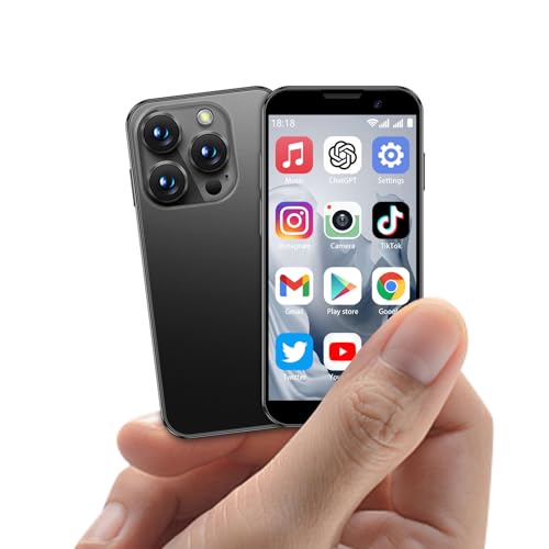 BLKE Max Smartphone Mini com ecrã HD de 3,0 polegadas, telefone mini desbloqueado, câmara de 5 megapixels, reconhecimento facial, GPRS, cartão TF e um corpo ultra fino, crianças preto