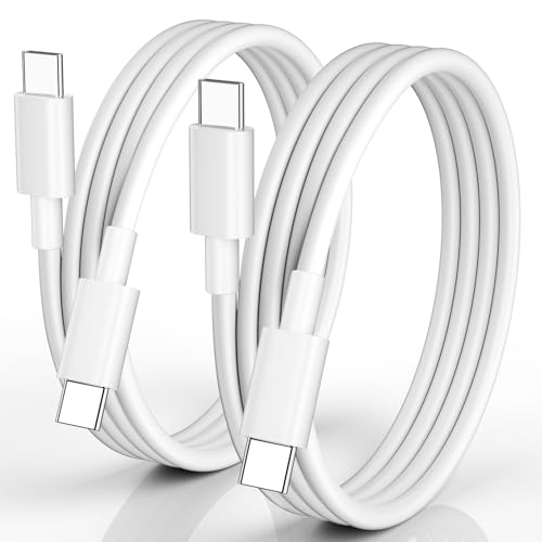 CLEEFUN Cabo USB C a USB C comprimento 3 M 2 pack, cabo USB C branco, 60 W cabo tipo C carregamento rápido para iPhone 16 15 Pro Max, iPad 10 Gen, Galaxy S25 S24 S23 Ultra, Pixel 9 8 Pro