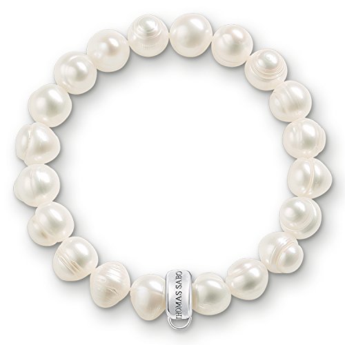 Thomas Sabo Pulseira de contas com encantos de prata de lei 925 X0041