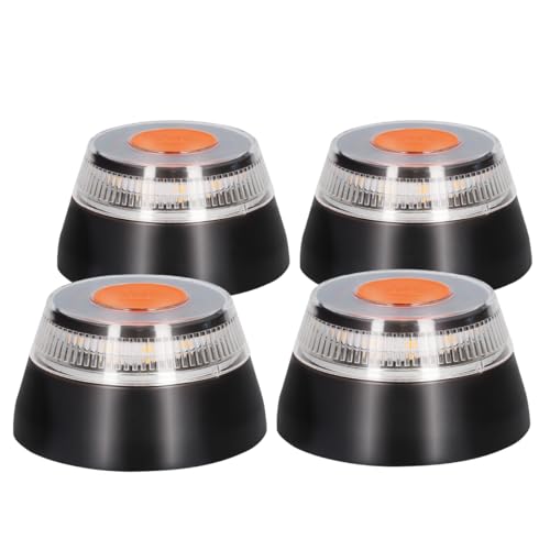 PMK GRUPO Luz de emergência carro homologado DGT com geolocalização | luz avaria carro [visibilidade 1 km] farol V16 com GPS e base montada - 4 unidades