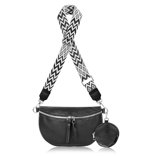 Bolsa de cintura para mulher, pochete de cintura moda, bolsa de cintura para mulher e homem, preta mala para telemóvel mulher com porta-moedas removível malas de tiracolo mulher pequeno com alça larga