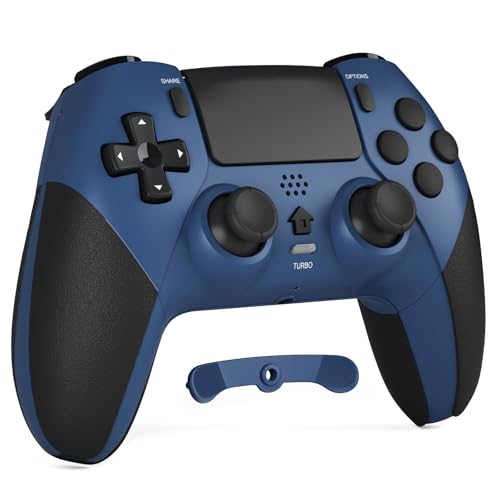 CHEREEKI Controlo para PS4, comandos sem fios para PS-4/PS-4 Pro/PS-4 Slim com vibração dupla, giroscópico, Turbo, Touchpad e conector de áudio