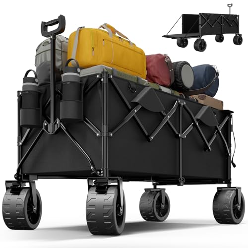 Devoko 332L carro praia rodas grandes, carrinho de praia com rodas portátil até 200 kg, carrinho auxiliar com rodas para todo o terreno, carro de praia para jardim, campismo, compras, mudança, praia