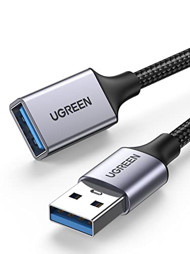 UGREEN Cabo de extensão USB 3.0 extensão tipo A macho a fêmea extensor de 5 Gbps para computador, disco rígido externo, impressora, rato, hub, Pendrive, comando PS3, VR óculos (1 M)