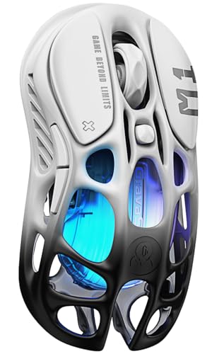 Mercury M1 Pro - rato sem fios para jogos, liga de magnésio leve, 26.000 dpi, sensor PAW3395DM, 5 botões programáveis, suporte com fio/2,4 GHz/BT, até 200 horas de duração de