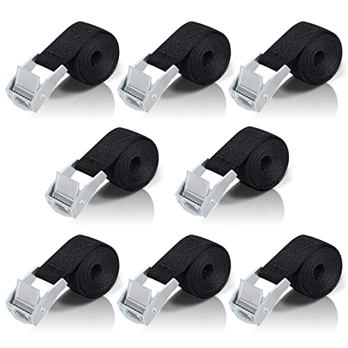Cinto de fixação de 1 m, 8 peças, correias de fixação com correias tensoras de pressão, cinto de tensão de arraca com fivela para porta-bagagens de carro, porta-cicletas, surf, caiaque, motocicleta