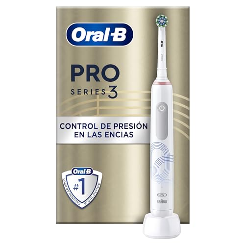 Oral-B Pro Series 3 escova de dentes elétrica com cabo recarregável e 2 cabeças, desenhada por Braun, presentes originais para mulher e homem - branco