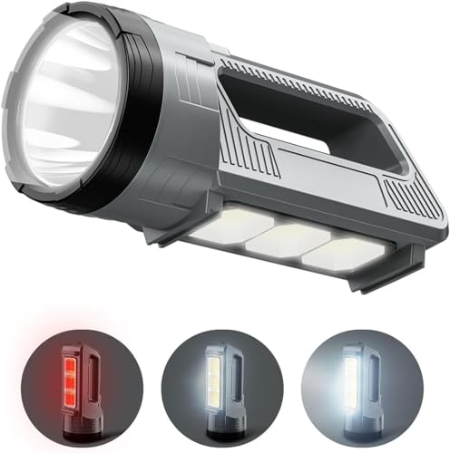 ErayLife Multifunções lanterna recarregável de alta luminosidade, holofote de mão LED 6000 Lumens super brilhante, potente lanterna de pesquisa mais lanterna lateral para casa ao ar livre