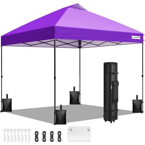 VIVOHOME 3 x 3 m tenda dobrável Pop Up Gazebo altura ajustável toldo impermeável com ventilação 4 sacos de areia portátil 8 - 10 pessoas para jardim praça