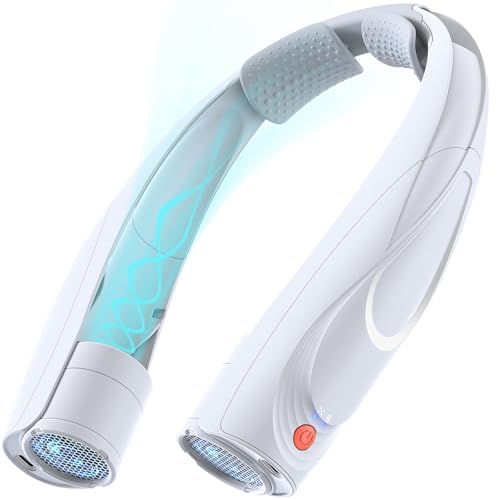 Tomatofrydan Ventoinha de pescoço, 6000 mAh, ventilador pessoal portátil, 6 velocidades, ventilador de pescoço portátil com refrigeração de 360°, fluxo de ar mãos livres, ventilador USB pessoal