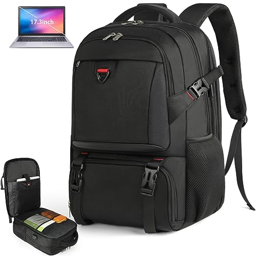 NEWHEY Mochila portátil 17,3 polegadas com compartimento isotérmico para almoço e porta USB mochila frigorífico homem impermeável bolsa térmica mulher trabalho viagem escolares piquenique preto