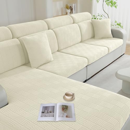 Ystyle Capa de assento para sofá, capa de almofada ajustável para sofá, capa de almofada de assento elástico, capa de sofá almofadas separadas, capa de assento de sofá de sala de estar (Chaise Longue,
