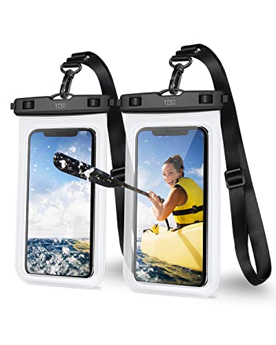 YOSH Cordão ajustável capa impermeável telemóvel [2 unidades], IPX8 capa telemóvel de água submergível, impermeável Phone Case para iPhone 16 15 14 13 Pro XS Samsung Galaxy S24 A54 Huawei Xiaomi até