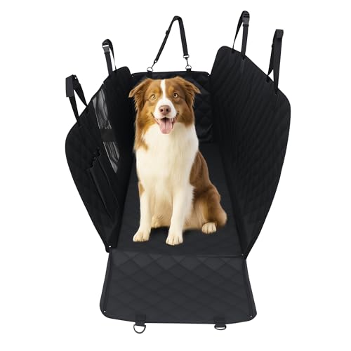 Protetor de assento de carro para cão, impermeável e antiderrapante, capa de carro cão com proteção lateral e janela transparente, capa para cão carro adequada para SUV, berlim e carrinhas (137 x 147