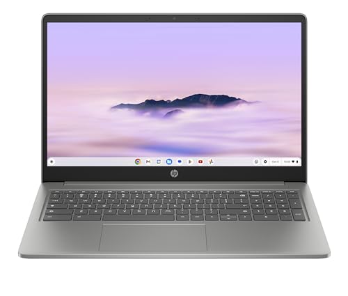 HP Chromebook Plus 15a-nb0005ns Computador portátil com IA do Google Full HD de 15,6" (Intel Core i3-N305, 8 GB RAM, 256 GB Flash, Intel UHD Graphics, ChromeOS, câmara FHD). Silver-teclado QWERTY