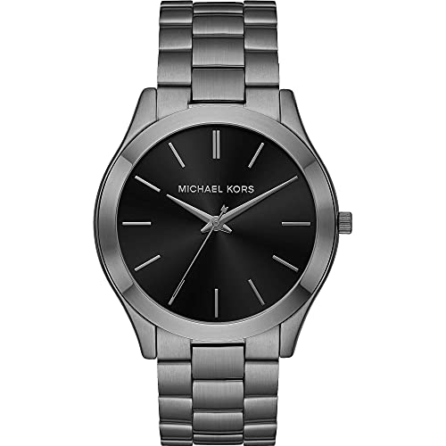 Michael Kors Reloj Runway para Hombre, Movimiento de Cuarzo a Tres Agujas con Fecha y Correa de Acero Inoxidable o PVC