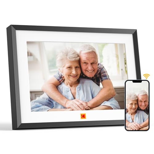 KODAK Moldura para fotos digital, Wi-Fi moldura digital de foto de 10 polegadas, ecrã táctil HD IPS, 32 GB memória inteligente molde digital, rotação automática, compartilhe fotos e vídeos instantâneo