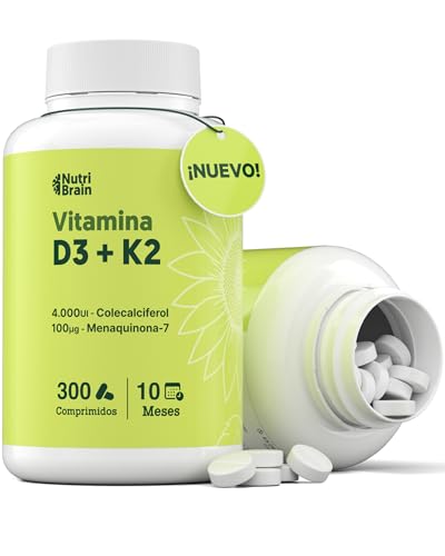 Vitamina D3 e K2 4000UI - 300 Comp - 10 meses | Premium: MK-7 100% All-Trans máxima biodisponibilidade, suporte para ossos, sistema imunitário e coração