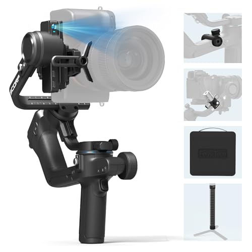 Feiyu SCORP 2 Kit [oficial] estabilizador de câmara DSLR para Canon/Sony/Panasonic/Nikon/Fujifilm, carregamento de 2,5 kg, ecrã tátil, 13 horas de duração da bateria