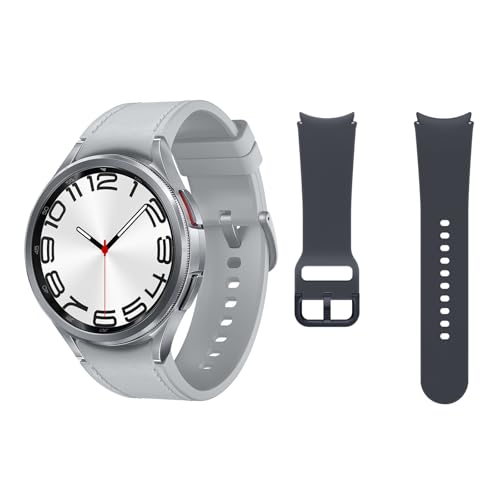 Samsung Galaxy Watch6 Classic 4G LTE, 47 mm correia de substituição - Smartwatch, controlo de saúde, rastreamento desportivo, bateria de carregamento rápido, prateado (versão espanhola)
