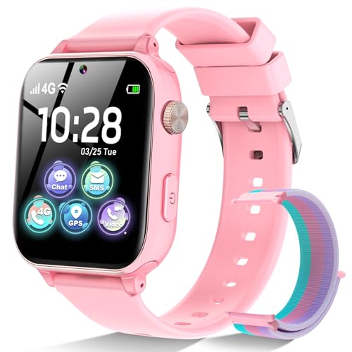 4G GPS Relógio inteligente para crianças, Smartwatch para meninos e meninas com chamadas, Sos, modo de classe, WiFi, videochamada, bate-papo, jogos, câmera, podómetro, relógios de telefone presentes