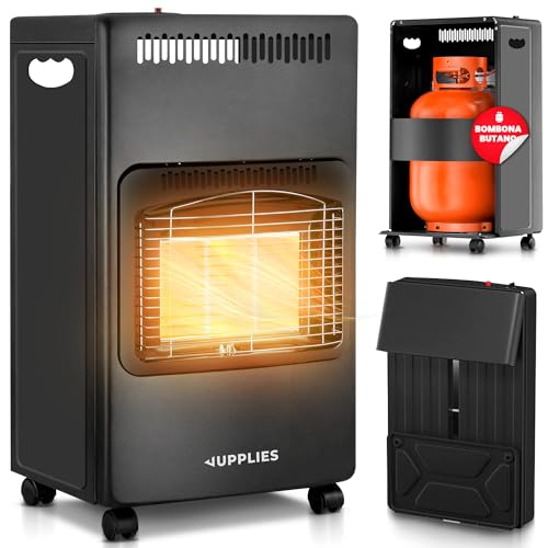 Fogão a gás butano dobrável 4200 W, fogão cerâmico com 3 níveis de potência, sistema de segurança triplo, sistema anti-viragem - 20-80 m²