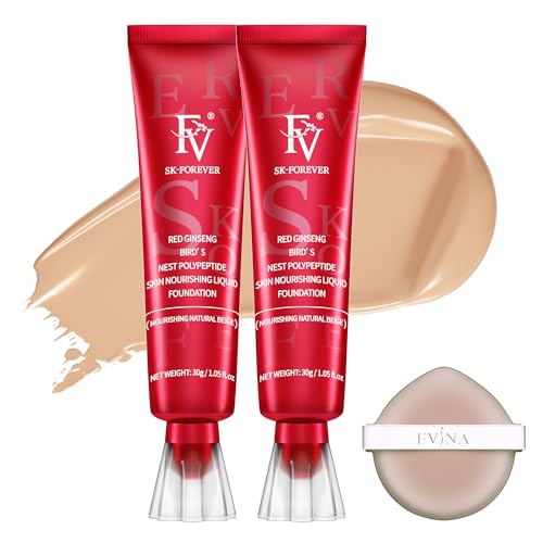 FV 2 peças base de maquilhagem hidratante, acabamento natural e cobertura média, impermeável de longa duração base de maquilhagem pele seca / mista, 30 g, bege ourishing