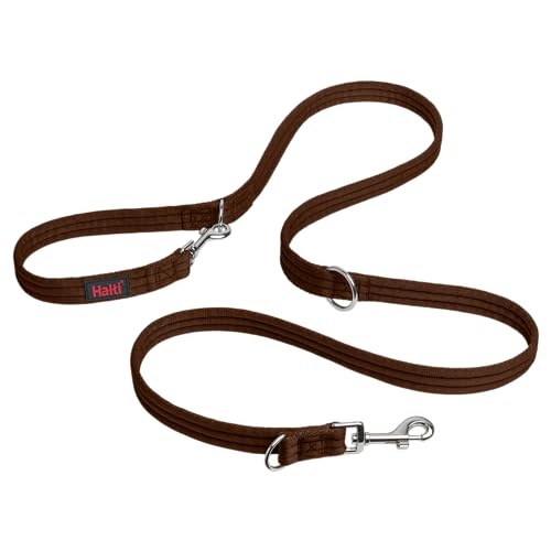 Company of Animals Colar Halti correia multifuncional com duplo engate, ideal para antipuxões treino canino. Confortável de segurar. Adequado para cães médios e grandes (tamanho L, nogueira profunda)