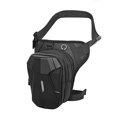 Gutriff Bolsa de perna com alças ajustáveis para homens e mulheres, coxa e bolsa desportiva para corrida, equitação, motocicleta, desporto, trabalho, preto e azul marinho:, MEDIUM, Casual
