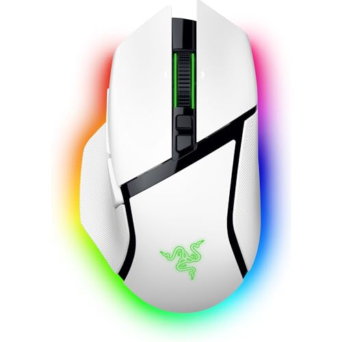 Razer Basilisk V3 Pro - rato sem fios personalizável para jogos com rodas inclináveis Hyperscroll (sensor ótico Focus Pro 30K, iluminação cromada de 13 zonas, botões programáveis 11) branco