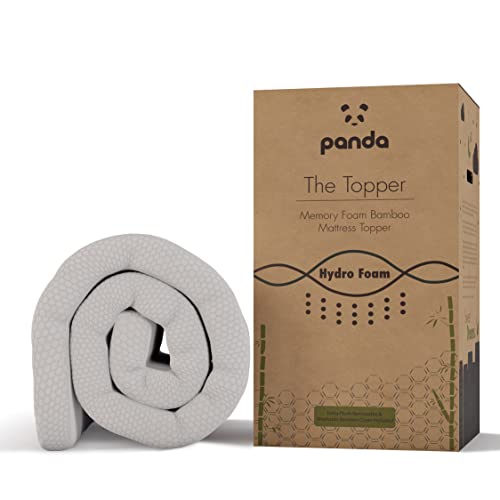 Panda The Topper - Sobrecolchão de espuma viscoelástica com infusão de gel (hidroespuma) de bambu (UE dupla: 200 x 140 x 5 cm)