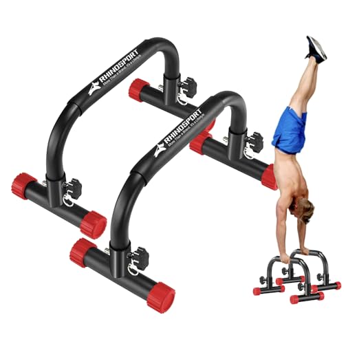 RHINOSPORT Barras parallettes para calistenia de inmersión, barras de empuje de 10.2 pulgadas de alto, 300 kg, capacidad de peso, entrenamiento de fuerza, gimnasio en casa, entrenamiento, equipo de