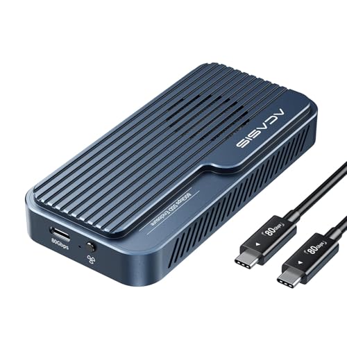 ACASIS Caixa SSD M.2 NVMe 80Gbps, TBU501 Pro compatível com Thunderbolt5/USB4 V2.0, compatível com novo com USB3.2/3.1/3.0 (cinzento escuro), suporte para capa M.2 SSD 2280/226666 0-224 2/2230 B+M M