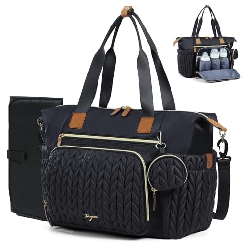 Tonyeee Saco de fraldas, sacos de tiracolo sacos de fraldas grandes impermeáveis, bolsa de hospital para partos, bolsa para bebé com estojo de chupeta, bolsa de viagem para fraldas com trocador