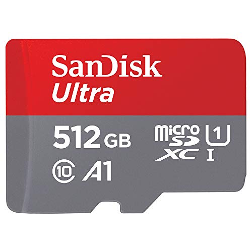 SanDisk Ultra cartão micro SDXC 512 GB adaptador SD (compatível com tablets e telemóveis Android, UHS-I, até 150 MB/s, vídeo Full HDD, classe A1 de desempenho, Class 10, U1)