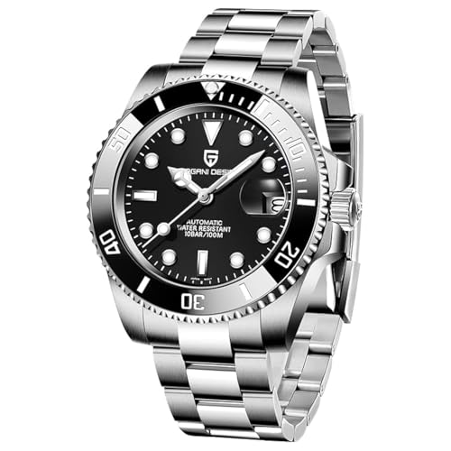 Pagani Design - Relógio de pulso japonês automático mecânico para homem, 40 mm, resistente à água, aço inoxidável, cristal de safira