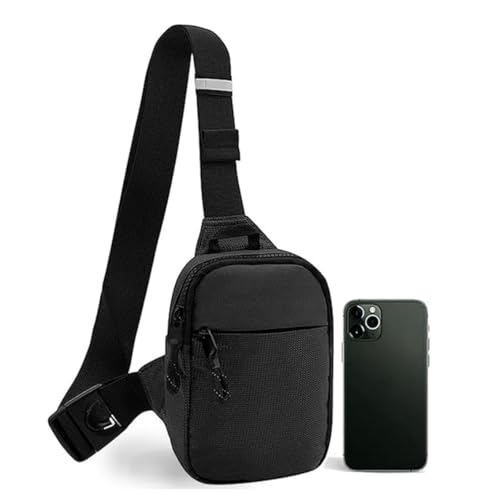 Amacoam Mala de tiracolo para homem casual mala de ombro e mochila homens mulheres, bolsa de peito com vários bolso mini mala tiracolo impermeável, mala cruzada para trabalho, escola, viagem, Preto