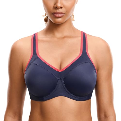 SYROKAN Sutiã desportivo para mulher, com aros push-up, costas acolchoadas, para fitness