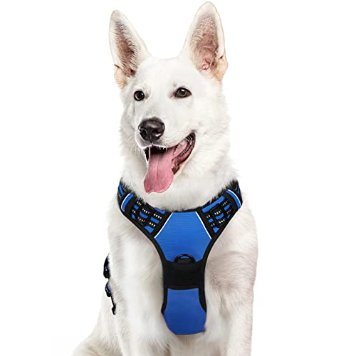 Eagloo Arnês para cães, colete anti-puxões confortável, com alça ajustável no pescoço e peito, apto para cães pequenos, material duradouro e respirável, com fita refletora, adequado para exercício no exterior, laranja