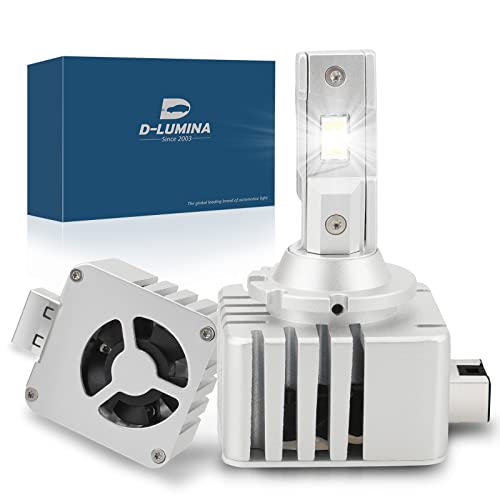 D-Lumina Lâmpadas D1S LED D1R/D1C, para faróis dianteiros, 2 × 35 W 10000LM 6000 K branco, kits de conversão de LED brilhante, feixe alto e baixo, plug and play para substituição original D1S HID, 2
